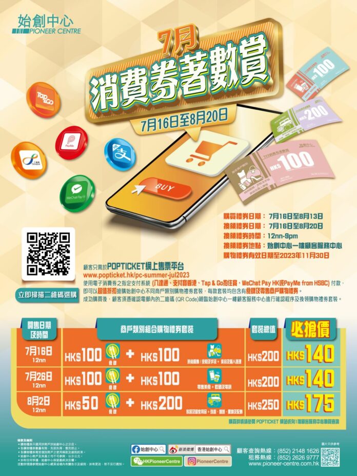 始創中心7月消費券著數賞