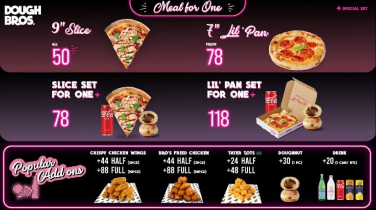 香港人氣手工酸種薄餅及爆漿冬甩專DOUGH BROS一月推出全「MEALFOR ONE」系列：新款薄餅及套餐一人「自私食」 獨享滋味薄餅